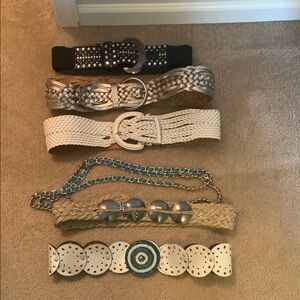 Black and Silver Studded Leather Belt Collection